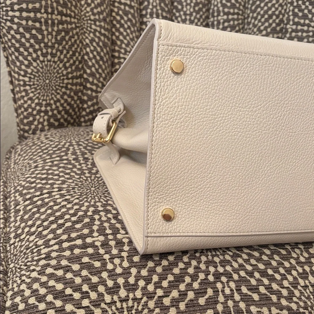 Claudia Firenze Off White Cream Leather XL Tote Bag - Picture 9 of 15